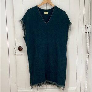 Simon Miller Frayed Denim Dress - Dark Blue